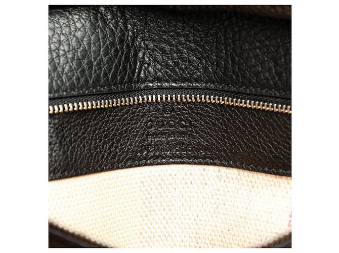 Bamboo Borsa satchel quotidiana in pelle con bambù nero Gucci Medium - vista 5