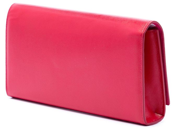 Clutch Monogram Cassandre em Grain de Poudre rosa Saint Laurent - vista 2