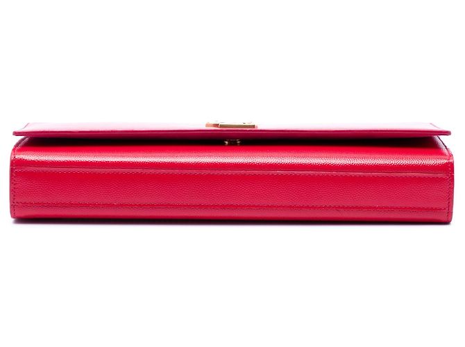 Clutch Monogram Cassandre em Grain de Poudre rosa Saint Laurent - vista 3