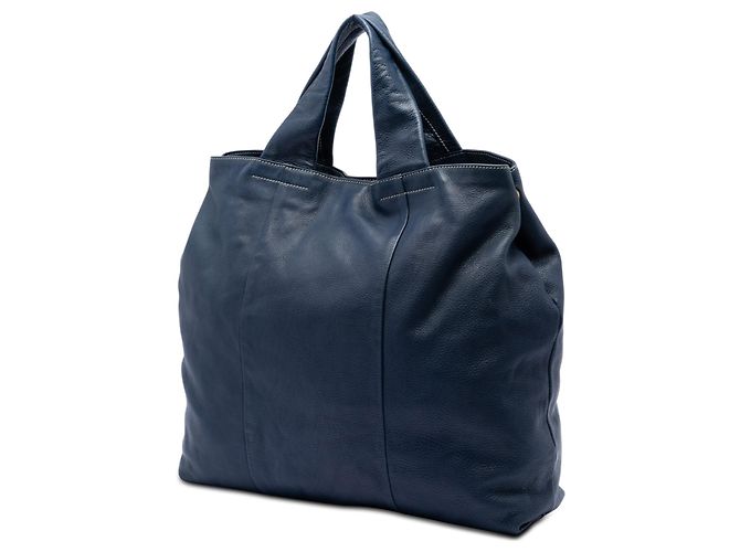 Bolsa Tote Shopper azul Prada Vitello Daino - vista 2