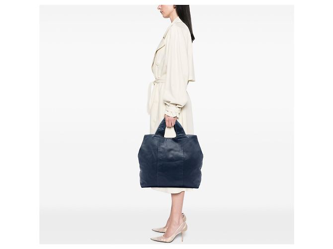 Bolsa Tote Shopper azul Prada Vitello Daino - vista 6