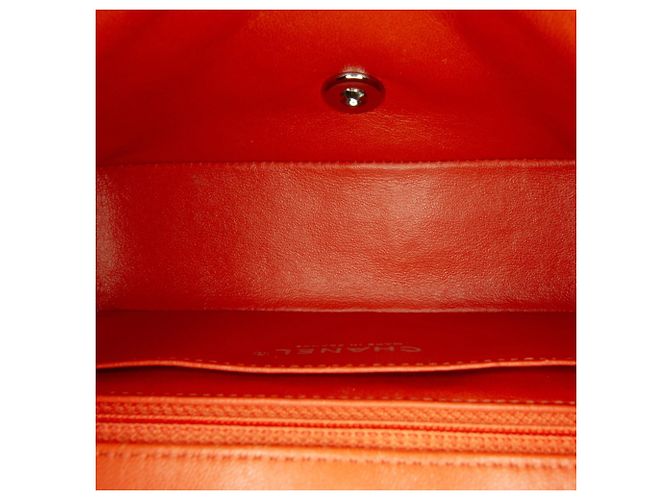 Borsa a tracolla Chanel Mini Rectangular Classic in agnello arancione con patta singola - vista 6
