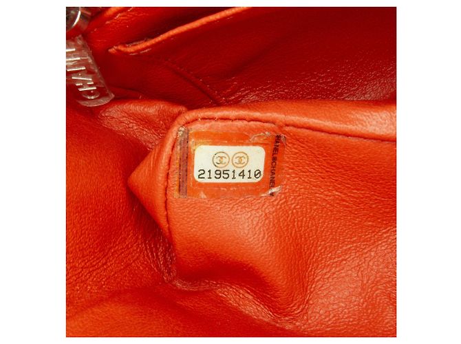 Borsa a tracolla Chanel Mini Rectangular Classic in agnello arancione con patta singola - vista 8