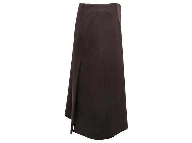 Falda de lana marrón de largo hasta la rodilla Prada Talla IT 44 Castaño - vista 2