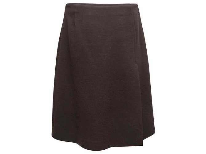 Falda de lana marrón de largo hasta la rodilla Prada Talla IT 44 Castaño - vista 3