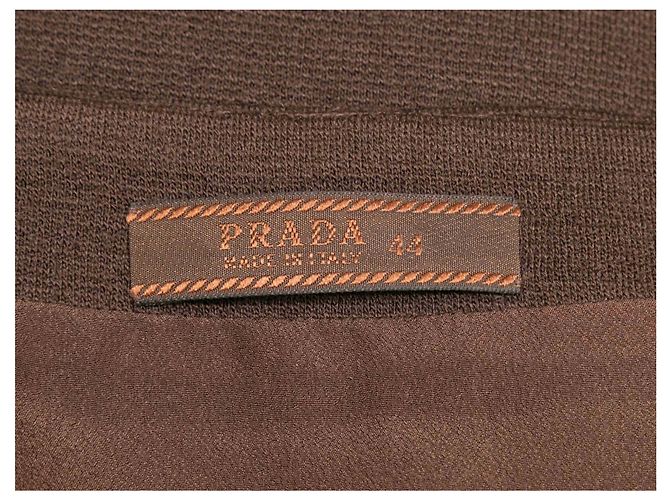 Falda de lana marrón de largo hasta la rodilla Prada Talla IT 44 Castaño - vista 4