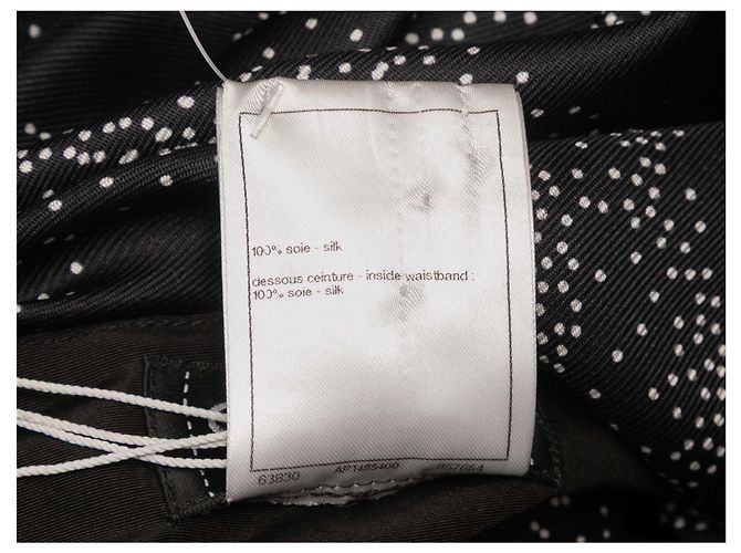 Gonna maxi in seta con stampa logo Chanel e camelia bianco e nero Taglia FR 38 - vista 5