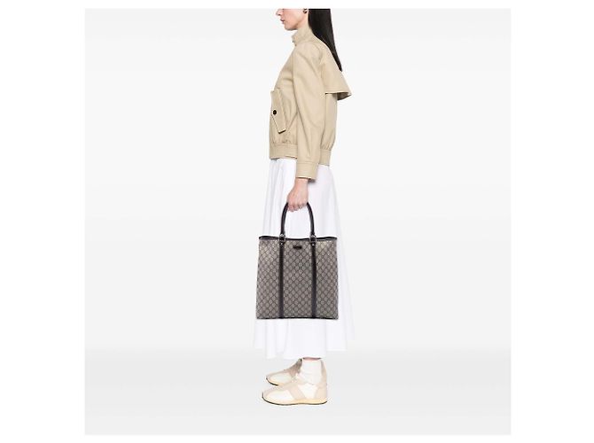 Tote verticale Gucci GG Supreme beige - vista 6