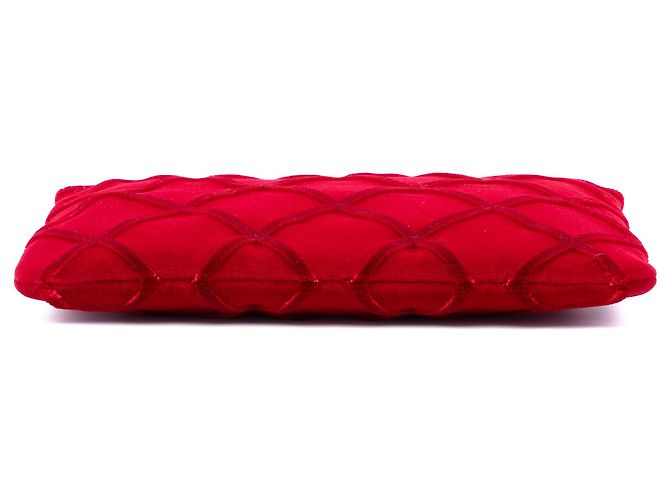 Chanel Medium CC gesteppte Samt-Clutch in Rot - Ansicht 3