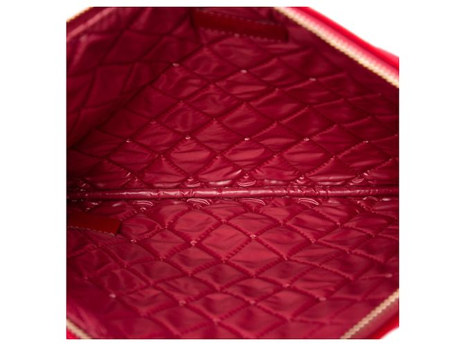 Chanel Medium CC gesteppte Samt-Clutch in Rot - Ansicht 4