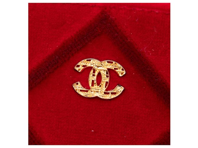 Chanel Medium CC gesteppte Samt-Clutch in Rot - Ansicht 5