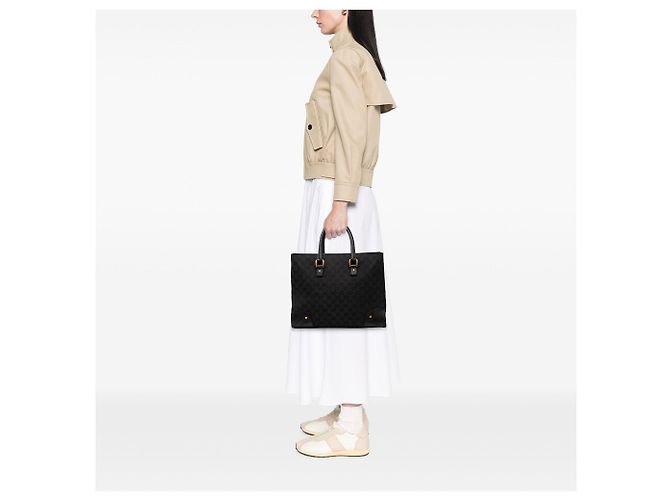 Borsa Gucci GG Canvas Nailhead nera Nero - vista 7