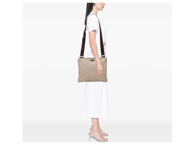 Borsa a tracolla Gucci GG Supreme marrone - vista 10