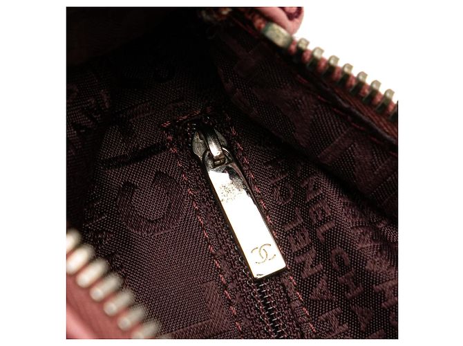 Borsa a tracolla Chanel LAX in pelle di vitello rosa con tasca frontale - vista 8
