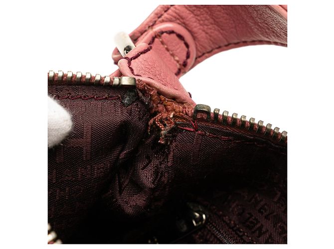 Borsa a tracolla Chanel LAX in pelle di vitello rosa con tasca frontale - vista 9