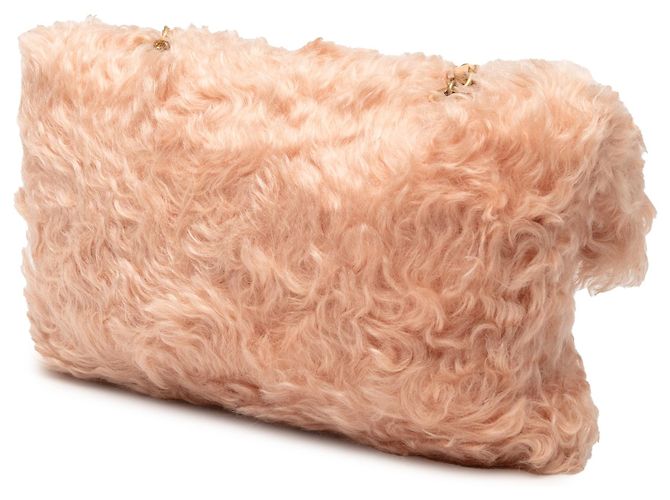 Clutch Chanel CC Fantasy de pelo rosa con cadena - vista 2