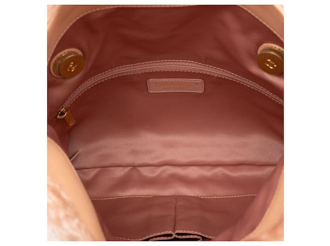 Clutch Chanel CC Fantasy de pelo rosa con cadena - vista 4