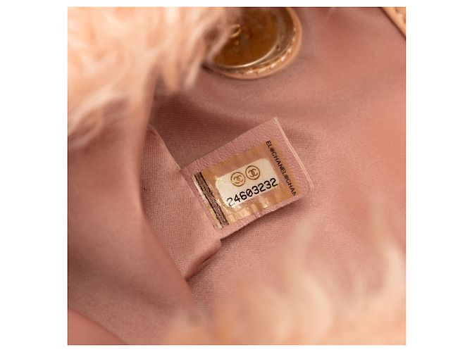 Clutch Chanel CC Fantasy de pelo rosa con cadena - vista 6