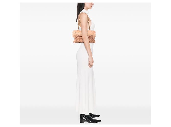 Clutch Chanel CC Fantasy de pelo rosa con cadena - vista 7