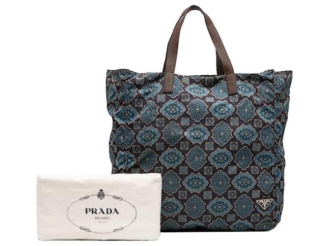 Tote Prada Tessuto Stampato blu - vista 12