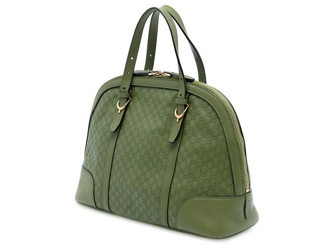 Borsa Satchel a cupola Nice Microguccissima verde Gucci Medium - vista 2