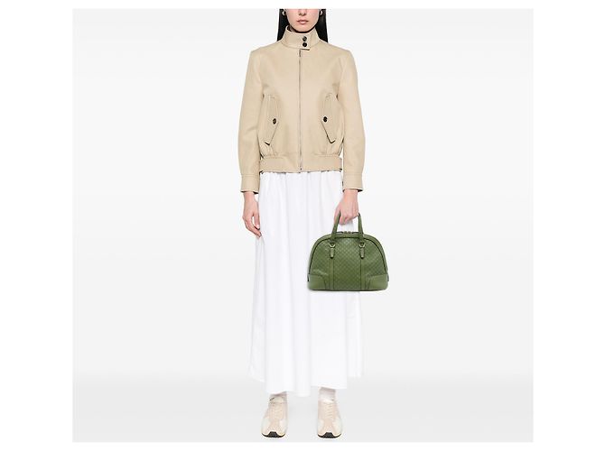 Borsa Satchel a cupola Nice Microguccissima verde Gucci Medium - vista 7