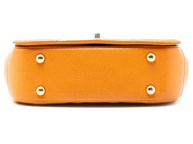 Borsa Chanel Mini Quilted Caviar Orange Carry Around Flap Satchel Arancione - vista 3