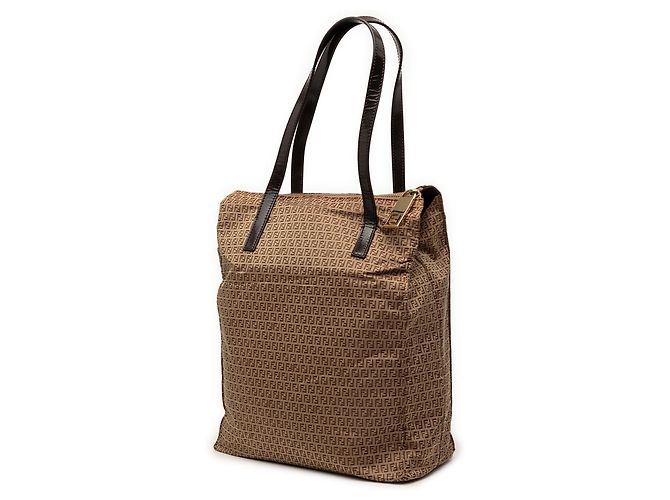 Tote in nylon Fendi Micro Zucchino marrone - vista 2