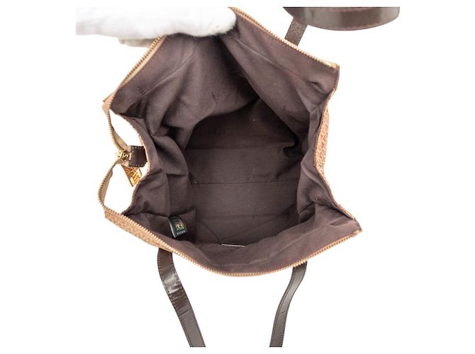 Tote in nylon Fendi Micro Zucchino marrone - vista 4