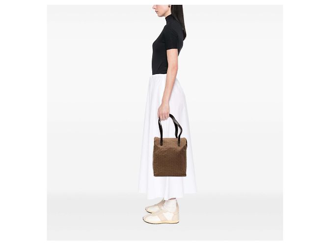 Tote in nylon Fendi Micro Zucchino marrone - vista 7