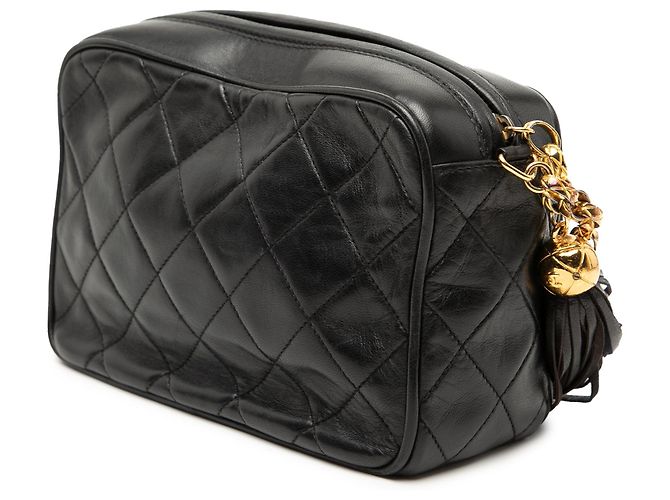 Chanel Mini CC gesteppte Lammfell Camera Bag in Schwarz mit Quaste - Ansicht 2