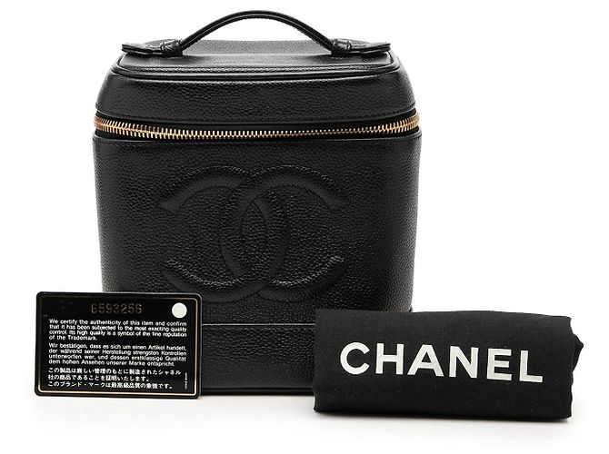 Vanity Beauty Case Chanel CC Caviar Nero - vista 7