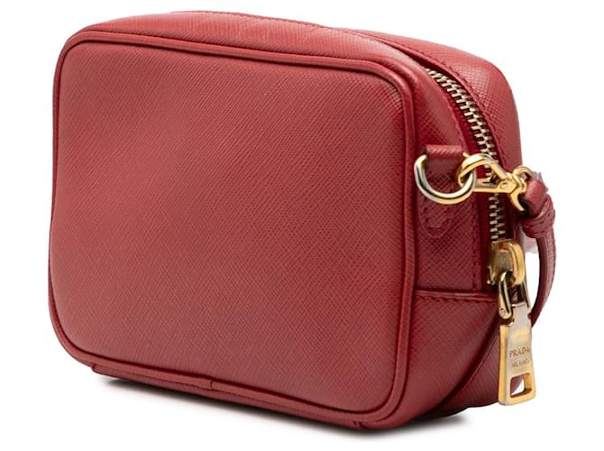 Mini borsa a tracolla Prada Saffiano rossa Rosso - vista 2
