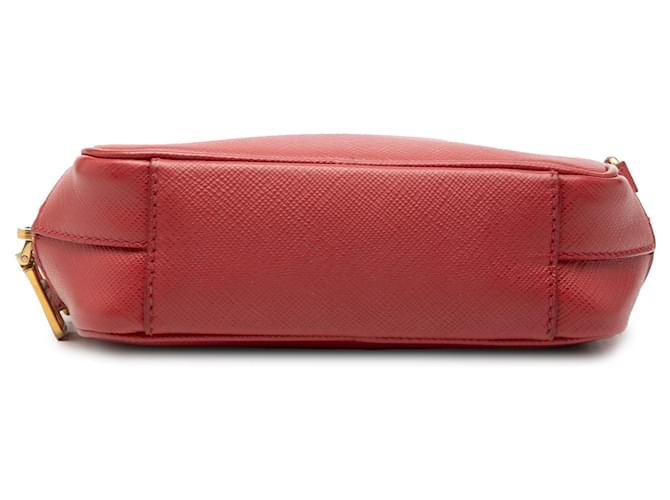 Mini borsa a tracolla Prada Saffiano rossa Rosso - vista 3