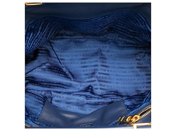 Borsa Satchel Frame Tessuto Gaufre blu Prada - vista 4