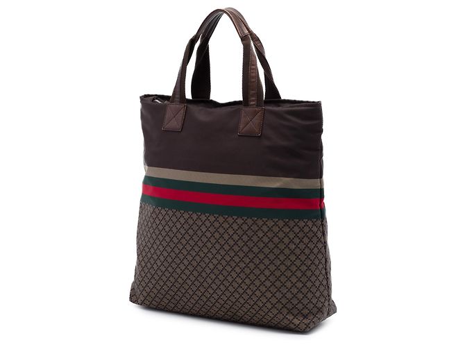 Tote Gucci Diamante Nylon Web marrone - vista 2