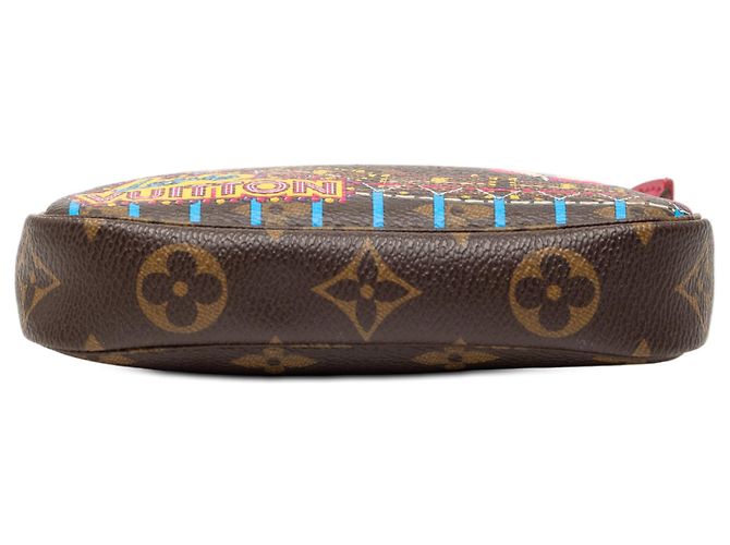 Borsa Louis Vuitton Monogram Vivienne Christmas Roller Coaster Mini Pochette Accessoires marrone - vista 3