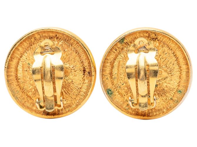Orecchini a clip rotondi Chanel CC placcati oro D'oro - vista 2