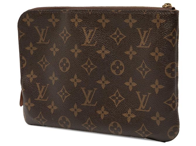 Clutch Louis Vuitton Monogram Etui Voyageur PM Marrone - vista 2