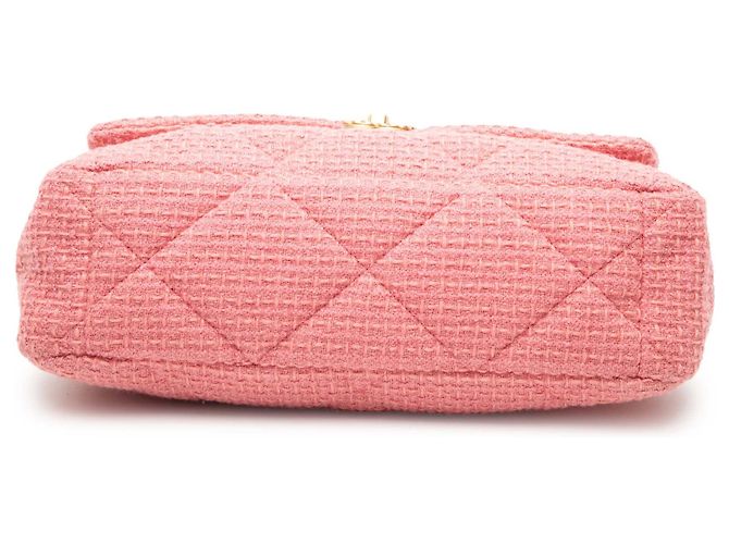 Borsa Chanel Maxi Tweed 19 Flap Rosa - vista 3