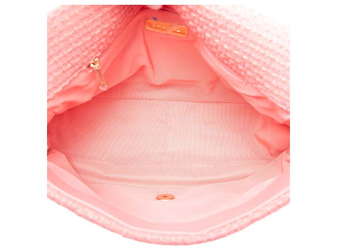 Borsa Chanel Maxi Tweed 19 Flap Rosa - vista 4