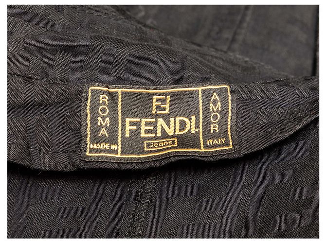 Vintage Schwarzer Fendi Jeans Baumwoll-Zucca-Blazer Größe IT 46 - Ansicht 4
