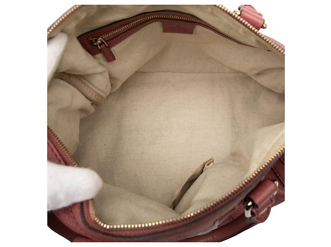 Borsa Boston Joy in pelle di vitello Medium Web rosa Gucci - vista 4
