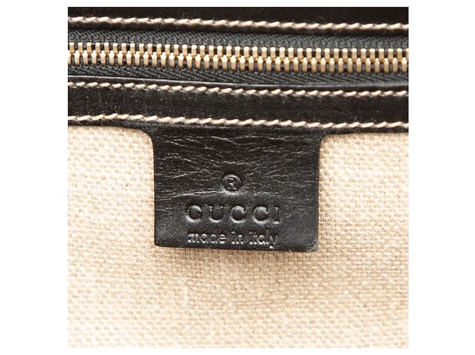 Tote in pelle nera Gucci Hysteria Crest Nero - vista 5