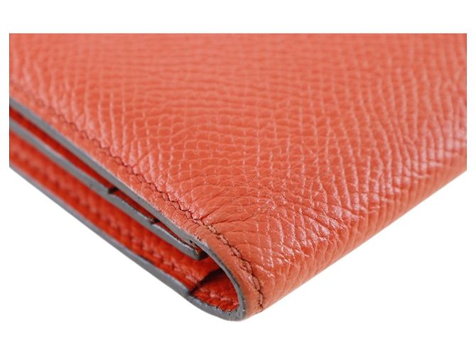Cartera Hermès Epsom Bearn Soufflet Naranja - vista 11