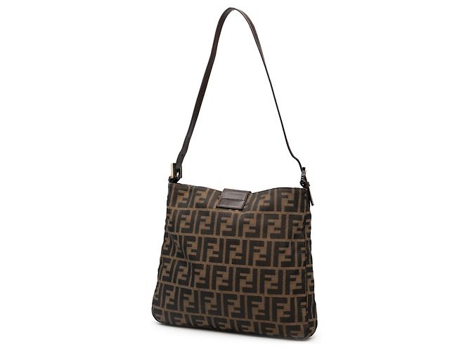 Borsa a tracolla in tela Zucca marrone Fendi - vista 2