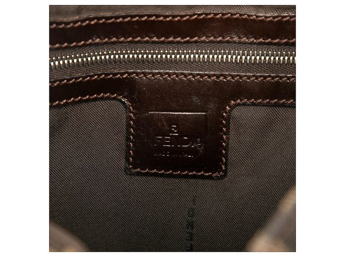 Borsa a tracolla in tela Zucca marrone Fendi - vista 5