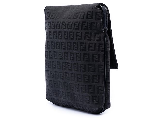 Borsa a tracolla Fendi Zucchino in tela nero - vista 2