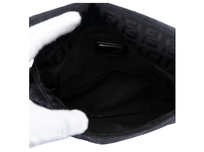 Borsa a tracolla Fendi Zucchino in tela nero - vista 4