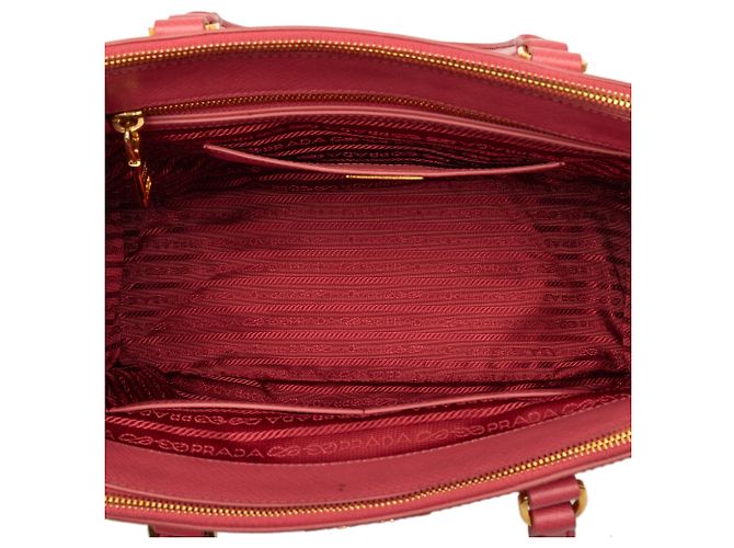 Borsa Prada Medium Saffiano Lux Galleria Double Zip rosa - vista 4
